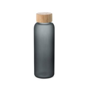 Squeeze de vidro borossilicato fosco com tampa em bambu 500 mL - Brinde Corporativo Personalizado | Enova