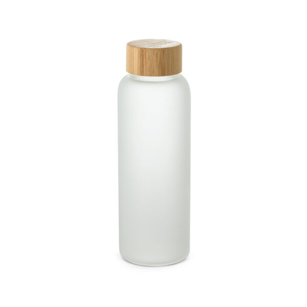 Squeeze de vidro borossilicato fosco com tampa em bambu 500 mL - Brinde Corporativo Personalizado | Enova