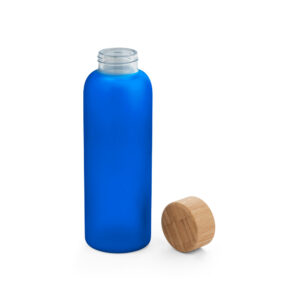 Squeeze de vidro borossilicato fosco com tampa em bambu 500 mL - Brinde Corporativo Personalizado | Enova