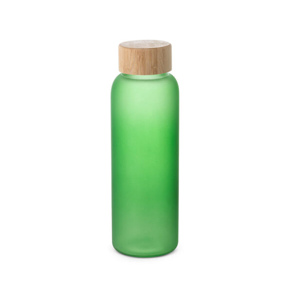 Squeeze de vidro borossilicato fosco com tampa em bambu 500 mL - Brinde Corporativo Personalizado | Enova