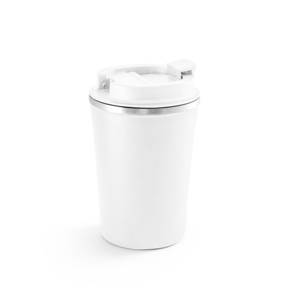Copo térmico de viagem em aço inox e PP 470 mL - Brinde Corporativo Personalizado | Enova