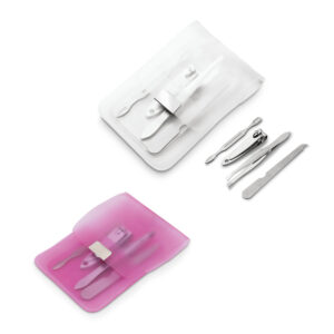 Kit de manicure de 4 peças para manicure em bolsa de PVC - Enova Brindes Personalizados