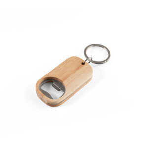 Abridor de garrafas em aço inox e bambu - Brinde Corporativo Personalizado | Enova