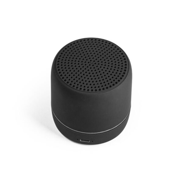 Caixa de som portátil em ABS 100% reciclado com faixa LED exterio - Brinde Corporativo Personalizado | Enova