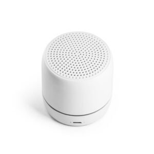 Caixa de som portátil em ABS 100% reciclado com faixa LED exterio - Brinde Corporativo Personalizado | Enova