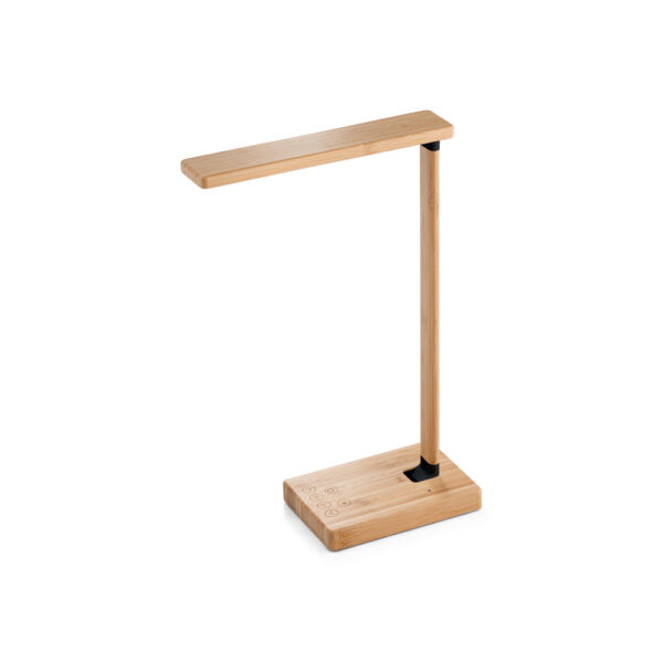 Luminária em bambu com carregador wireless - Brinde Corporativo Personalizado | Enova