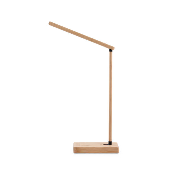 Luminária em bambu com carregador wireless - Brinde Corporativo Personalizado | Enova