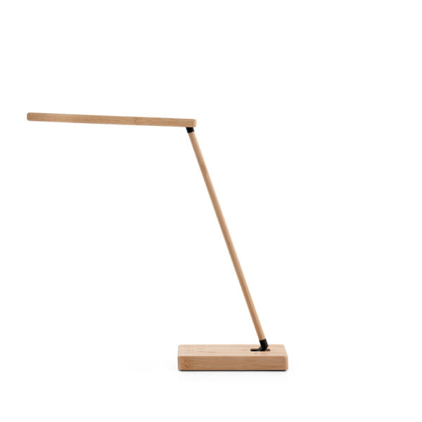 Luminária em bambu com carregador wireless - Brinde Corporativo Personalizado | Enova