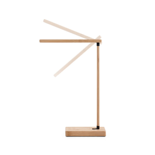 Luminária em bambu com carregador wireless - Brinde Corporativo Personalizado | Enova