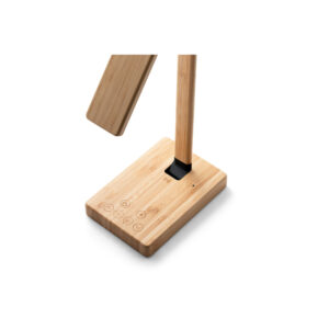 Luminária em bambu com carregador wireless - Brinde Corporativo Personalizado | Enova