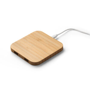 Carregador wireless super rápido em bambu 15 W - Brinde Corporativo Personalizado | Enova