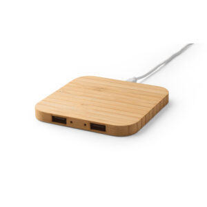 Carregador wireless super rápido em bambu 15 W - Brinde Corporativo Personalizado | Enova