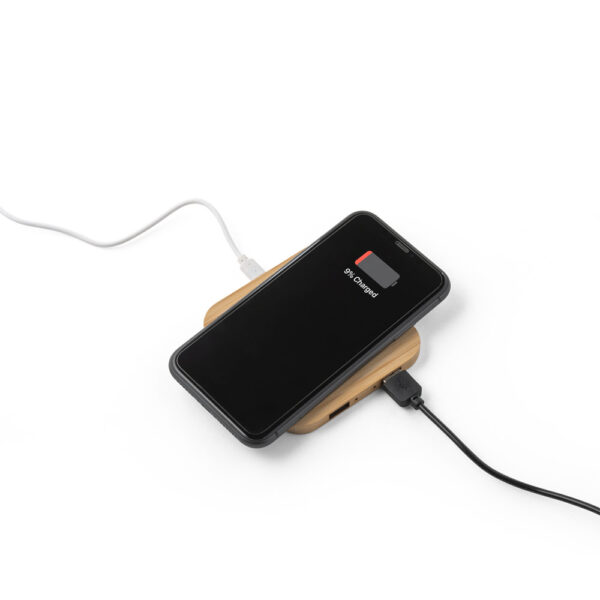 Carregador wireless super rápido em bambu 15 W - Brinde Corporativo Personalizado | Enova