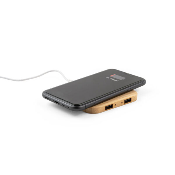 Carregador wireless super rápido em bambu 15 W - Brinde Corporativo Personalizado | Enova