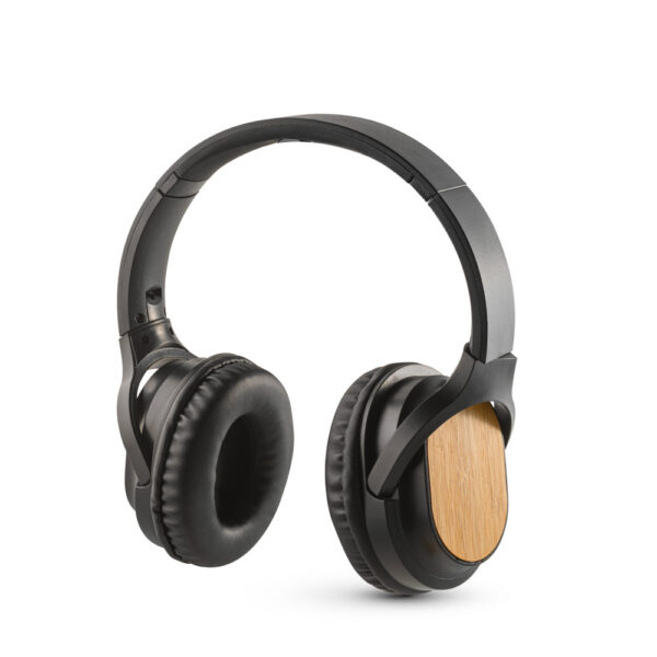 Fones de ouvido wireless em bambu e ABS - Brinde Corporativo Personalizado | Enova
