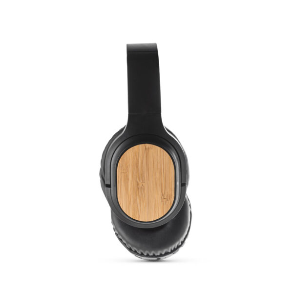 Fones de ouvido wireless em bambu e ABS - Brinde Corporativo Personalizado | Enova