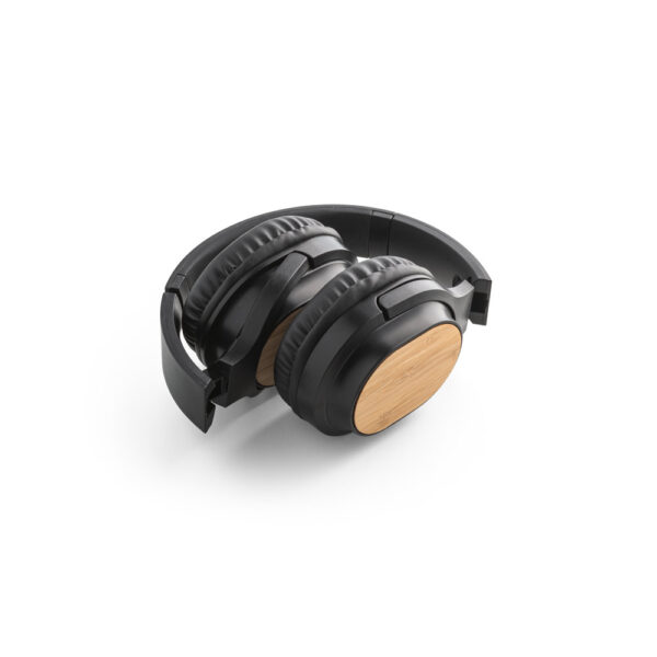 Fones de ouvido wireless em bambu e ABS - Brinde Corporativo Personalizado | Enova