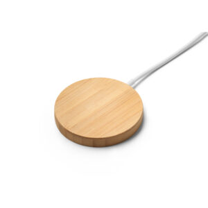Carregador magnético wireless super rápido em bambu 15 W - Brinde Corporativo Personalizado | Enova
