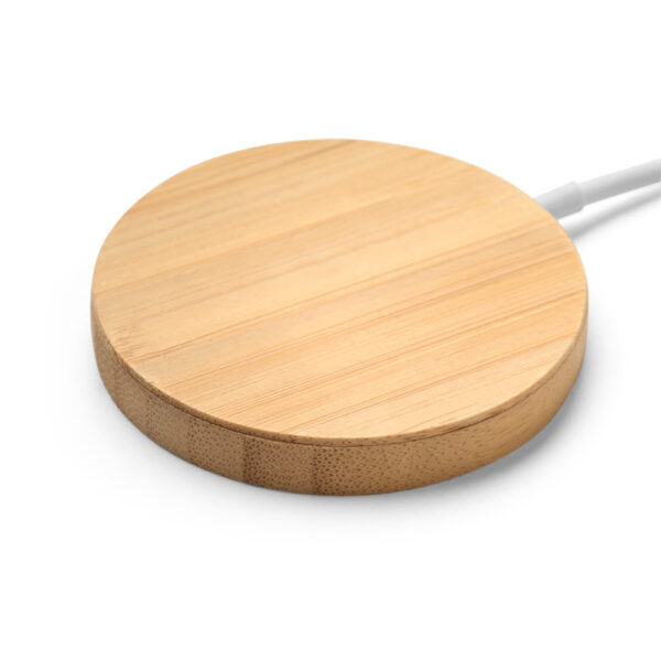 Carregador magnético wireless super rápido em bambu 15 W - Brinde Corporativo Personalizado | Enova