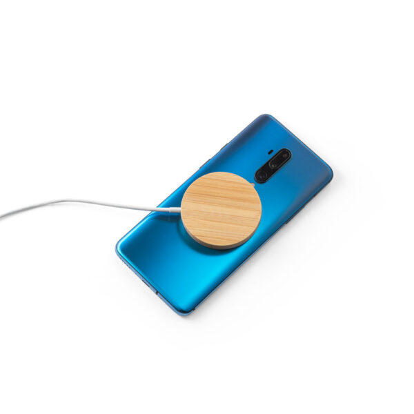 Carregador magnético wireless super rápido em bambu 15 W - Brinde Corporativo Personalizado | Enova