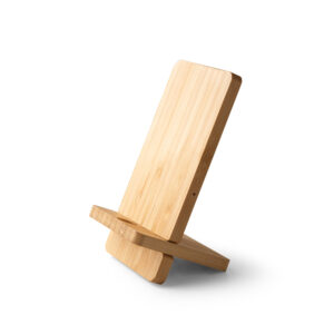 Carregador wireless super rápido e suporte em bambu para smartphone 10 W - Brinde Corporativo Personalizado | Enova