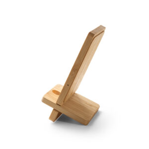 Carregador wireless super rápido e suporte em bambu para smartphone 10 W - Brinde Corporativo Personalizado | Enova