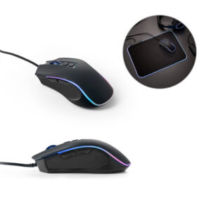 Mouse para jogos em ABS com acabamento em borracha - Enova Brindes Personalizados