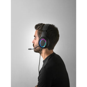 Fones de ouvido para jogos com microfone de alta qualidade incorporado com luzes RGB - Brinde Corporativo Personalizado | Enova