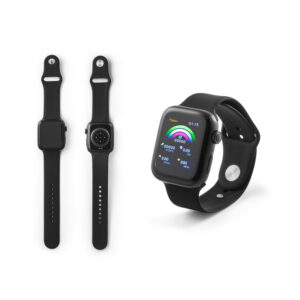 Relógio inteligente com tela IPS de 1.85 polegadas com bracelete em silicone e à prova de salpicos de água com IPX4 - Enova Brindes Personalizados