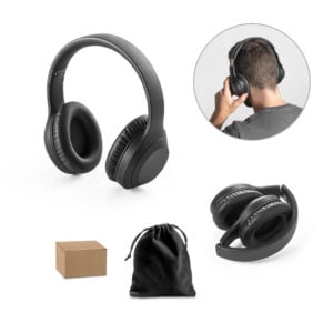 Fones de ouvido wireless dobráveis em ABS 100% reciclado com ANC - Enova Brindes Personalizados
