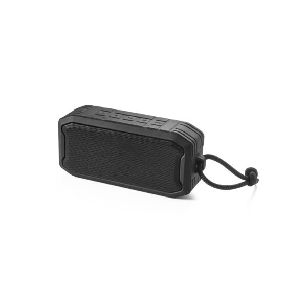 Caixa de som portátil com microfone, em ABS 100% reciclado, à prova de água com IPX7 1200 mAh - Brinde Corporativo Personalizado | Enova