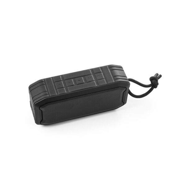 Caixa de som portátil com microfone, em ABS 100% reciclado, à prova de água com IPX7 1200 mAh - Brinde Corporativo Personalizado | Enova