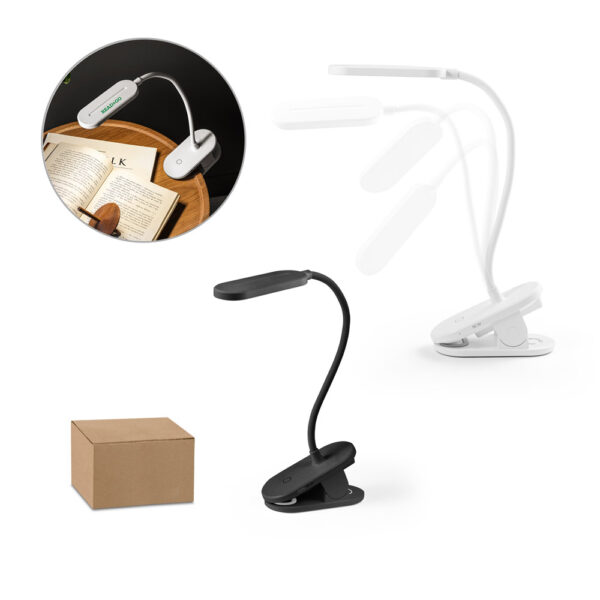 Luminária de mesa portátil em ABS 65% reciclado com 140 lumen - Enova Brindes Personalizados