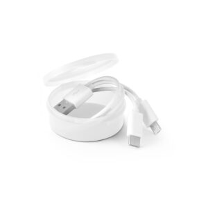 Cabo USB com conector 3 em 1 em ABS e PVC - Brinde Corporativo Personalizado | Enova