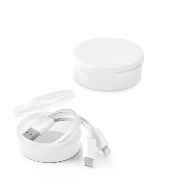 Cabo USB com conector 3 em 1 em ABS e PVC - Enova Brindes Personalizados