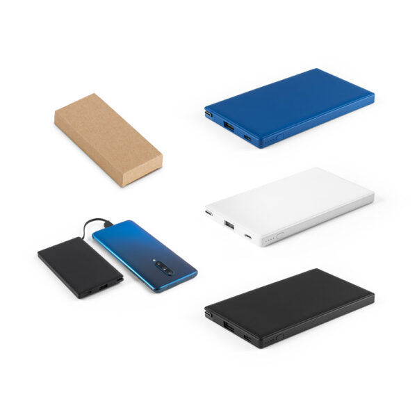 Bateria portátil em ABS 100% reciclado e bateria em lítio 4000 mAh - Enova Brindes Personalizados
