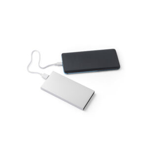Bateria portátil em alumínio 100% reciclado e bateria em lítio 10000 mAh - Brinde Corporativo Personalizado | Enova