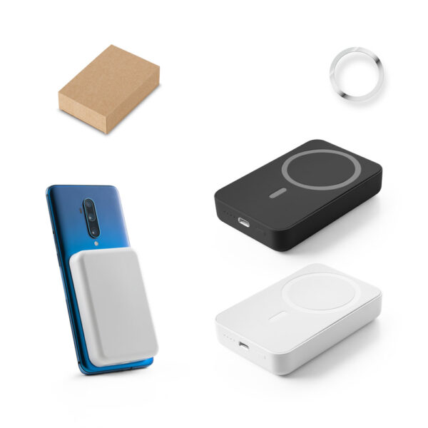 Bateria portátil em ABS 100% reciclado e bateria em lítio 10000 mAh - Enova Brindes Personalizados