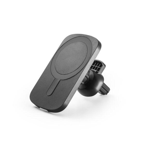 Carregador magnético wireless em ABS (60% reciclado) e silicone com a funcionalidade de suporte para carro - Brinde Corporativo Personalizado | Enova
