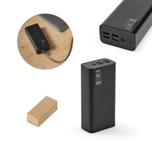 Bateria portátil em ABS 100% reciclado e bateria em lítio 30000 mAh - Enova Brindes Personalizados