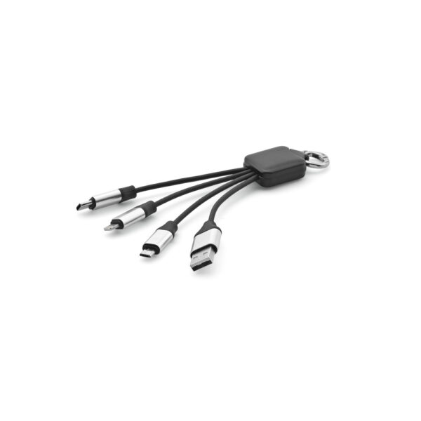 Cabo USB de carregamento rápido 3 em 1 com corpo em PET 100% reciclado (100% rPET) - Brinde Corporativo Personalizado | Enova