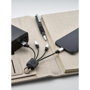 Cabo USB de carregamento rápido 3 em 1 com corpo em PET 100% reciclado (100% rPET) - Brinde Corporativo Personalizado | Enova