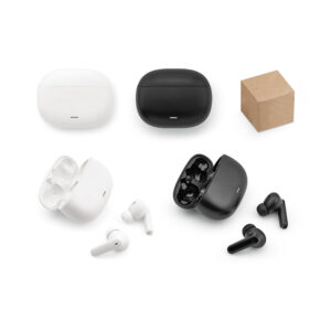 Fone de ouvido wireless em ABS 100% reciclado - Enova Brindes Personalizados