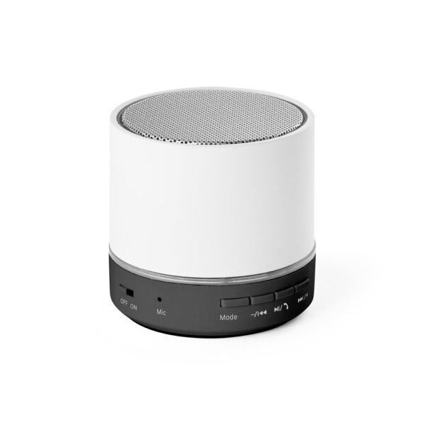 Caixa de som portátil com microfone, em ABS 100% reciclado - Brinde Corporativo Personalizado | Enova