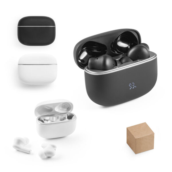 Fones de ouvido wireless em ABS 100% reciclado, com ANC 500 mAh - Enova Brindes Personalizados