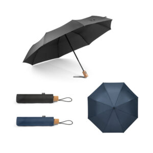 Guarda-chuva em 100% poliéster reciclado pongee 190T com abertura e fecho automático - Enova Brindes Personalizados