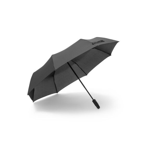 Guarda-chuva dobrável de 23'' em 100% poliéster reciclado pongee 190T (100% rPET) com abertura e fecho automático - Brinde Corporativo Personalizado | Enova