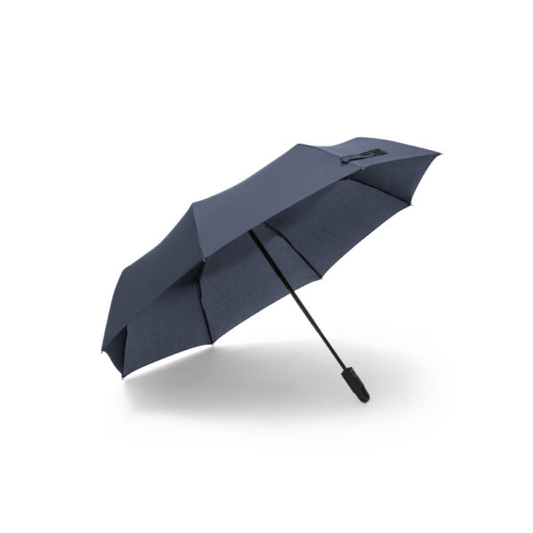 Guarda-chuva dobrável de 23'' em 100% poliéster reciclado pongee 190T (100% rPET) com abertura e fecho automático - Brinde Corporativo Personalizado | Enova
