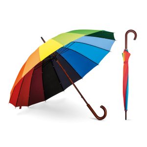 Guarda-chuva arco-íris em 190T pongee - Enova Brindes Personalizados
