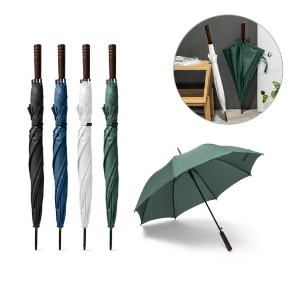 Guarda-chuva em 100% poliéster reciclado pongee 190T com abertura automática - Enova Brindes Personalizados